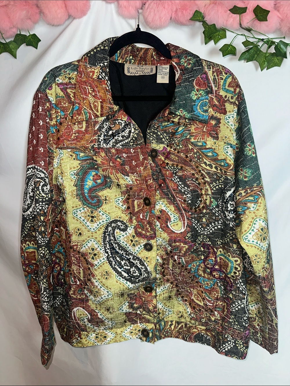 Life Style Woman Paisley Patchwork Jacket - Colorful
